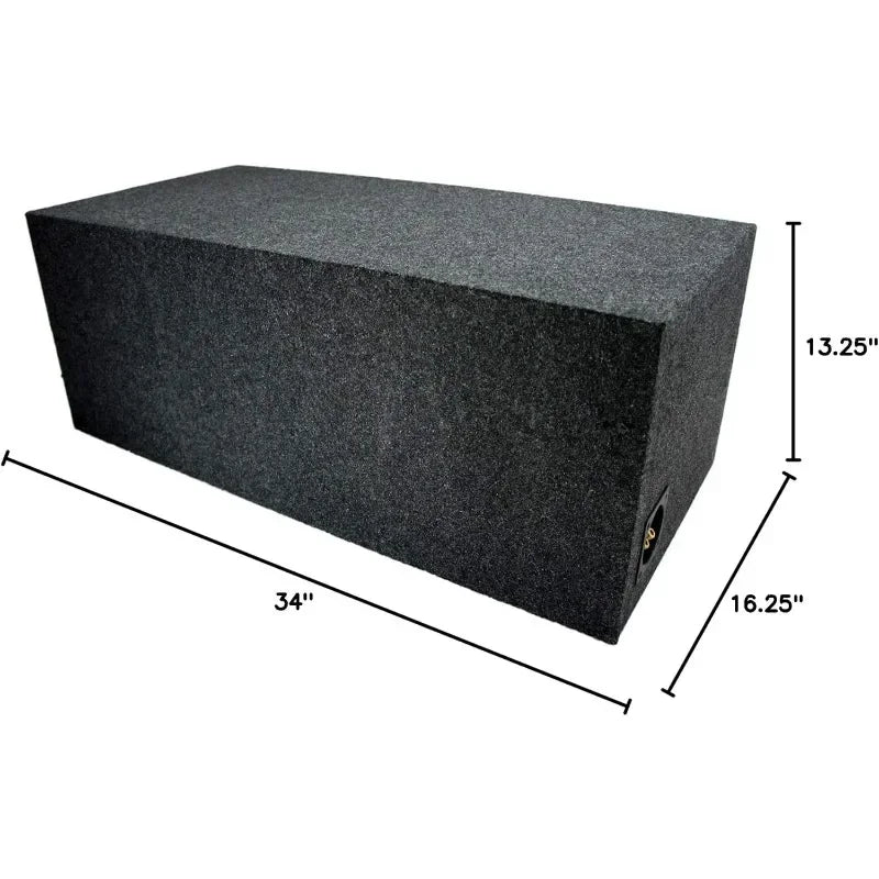 HOT Sound Connection Dual 12" Sub Box Ported Vented Subwoofer Enclosure MDF Car Audio Stereo System