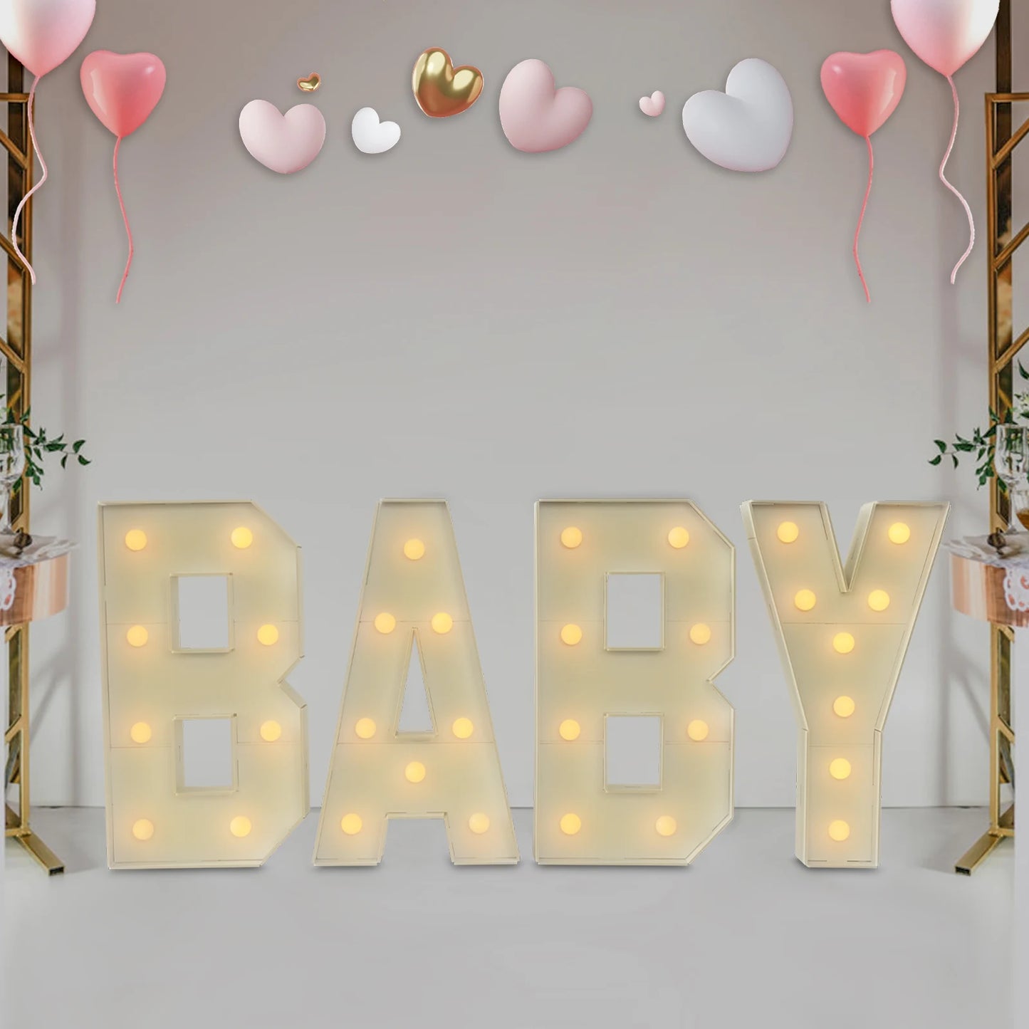 70CM Light Up Letters Party Decoration LED Letter Lights LED Letter Light For Baby Birthdays, Baby Showers, New Year
