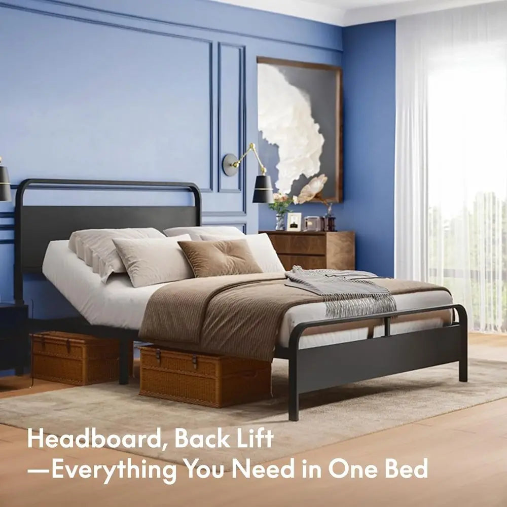 FLEXISPOT Queen Bed with Adjustable Frame, 0-60° Head Tilt, Silent DC Motor, Easy Setup - Perfect for Comfort, Reading, and Supp