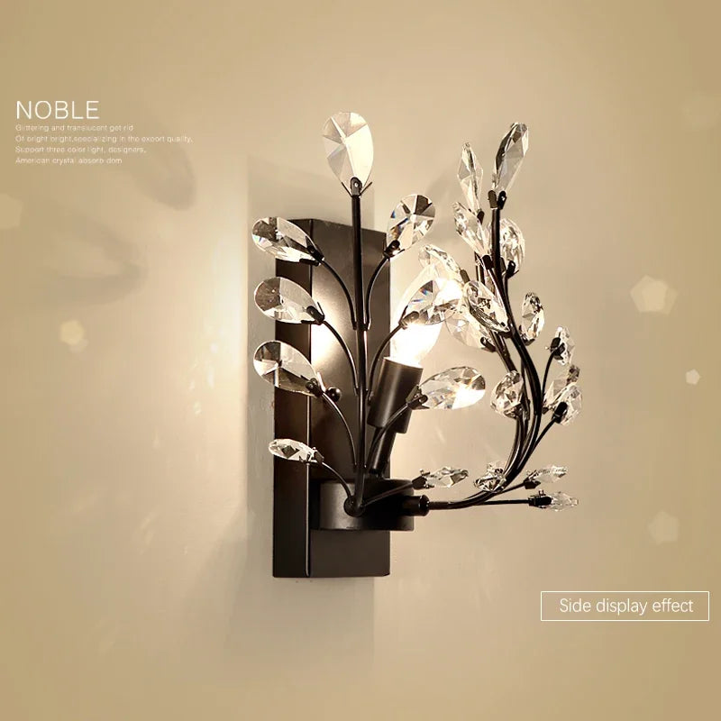 BROTHER Modern Crystal Wall lamp American Countryside LED Creative Living Room  Corridor Home Decoration Light