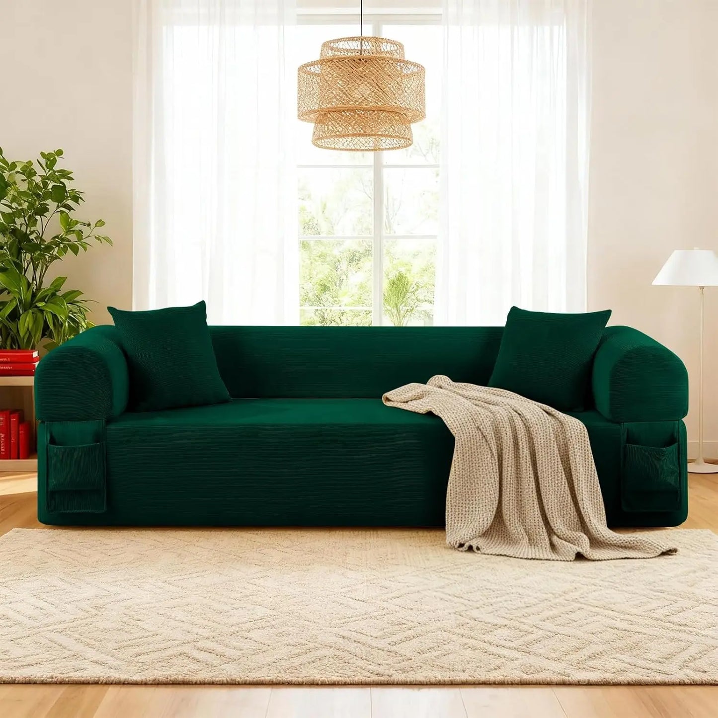 3 Seater Cloud Sofa in a Box Memory Foam Floor Couch with Storage Bag And 2 Pillows Boneless Sofa Bed for Living Room