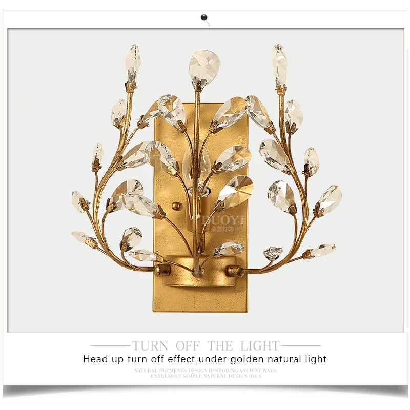 BROTHER Modern Crystal Wall lamp American Countryside LED Creative Living Room  Corridor Home Decoration Light