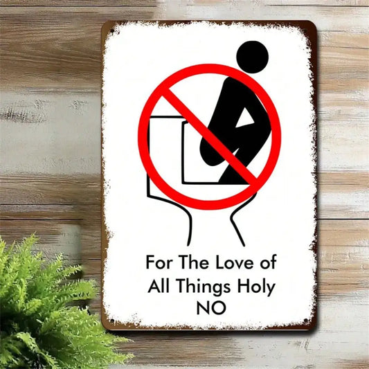 1PC For The Love Of All Things Holy Tin Sign - Bathroom/Office Decor, Funny Wall Art, 8x12 Inches/20x30 Cm