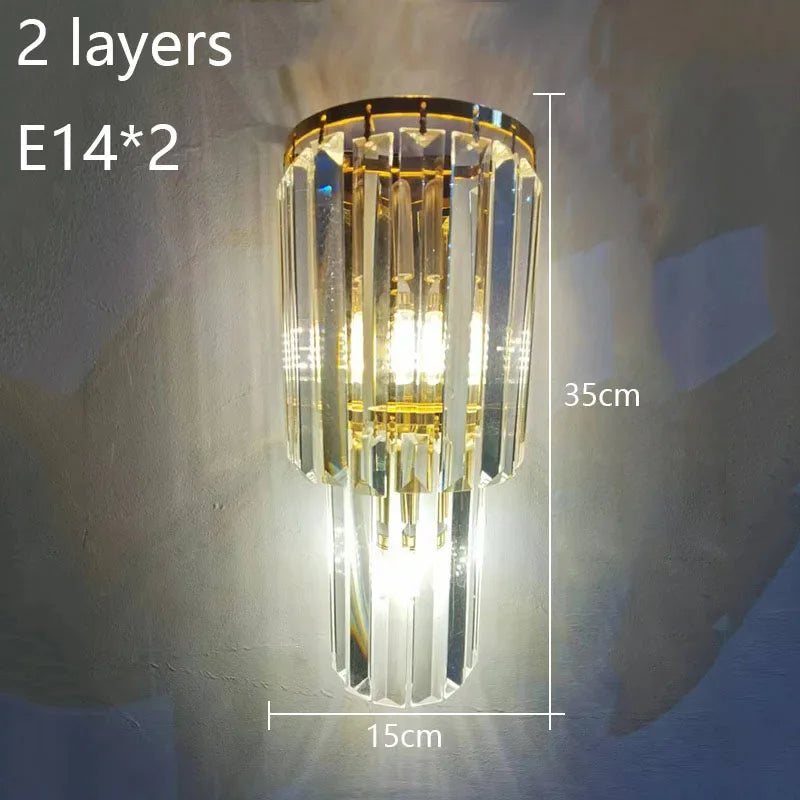 Luxury Hotel Lobby Large Big Crystal Wall Lamp for Club Hall Villa Living Room Office Banquet  Indoor Lighting  Fixtures