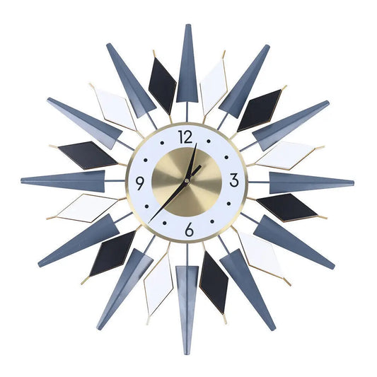 Mid Century Wall Clock Large Silent Metal Wall Clock for Living Room