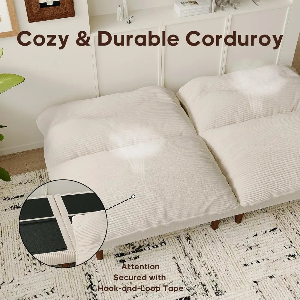 Futon Sofa Bed,4 in 1 Multi-Functional Futon Couch with Adjustable Backrest,Convertible Sleeper Sofa Bed and Recliner,Customized