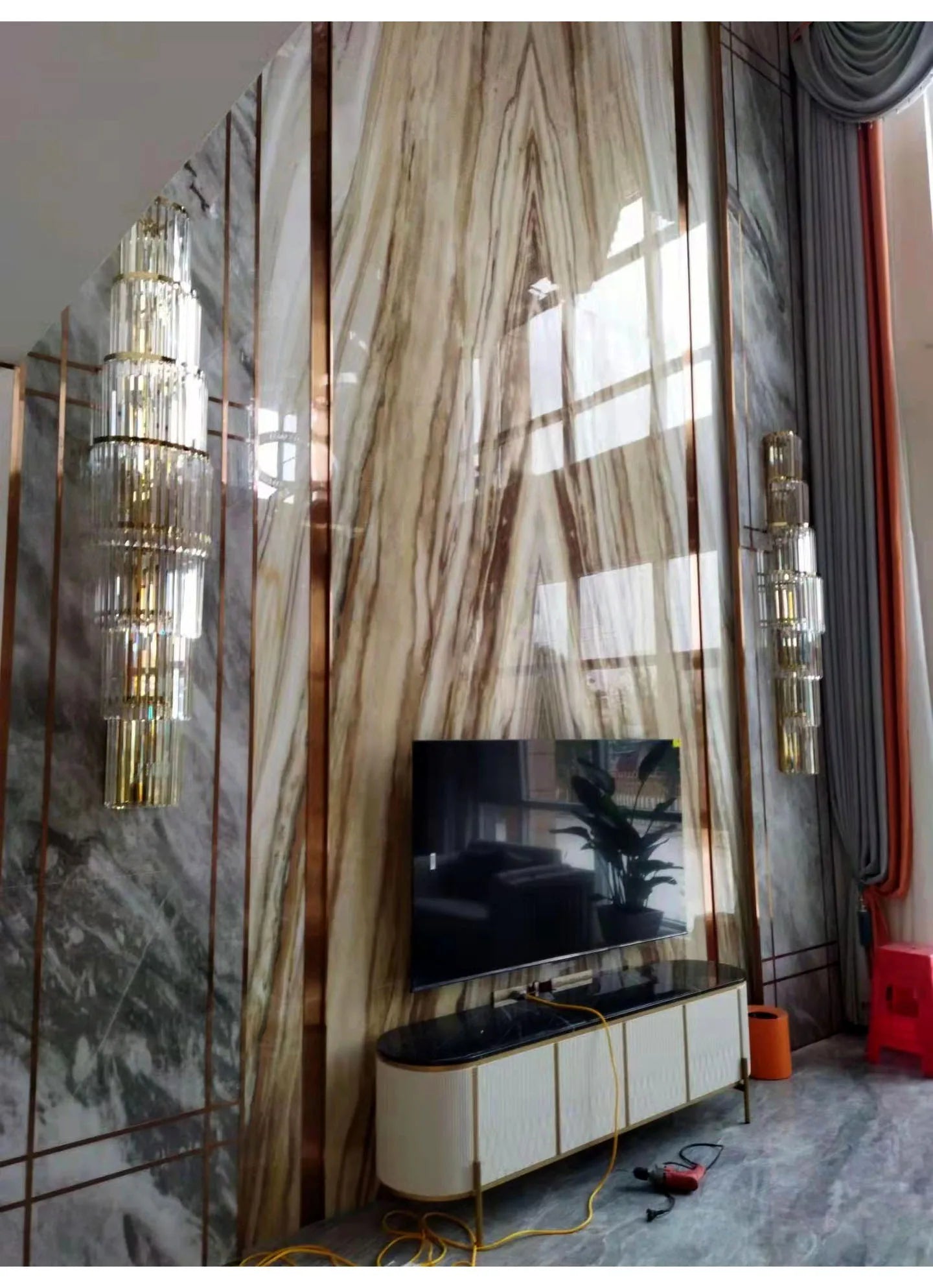 Luxury Hotel Lobby Large Big Crystal Wall Lamp for Club Hall Villa Living Room Office Banquet  Indoor Lighting  Fixtures