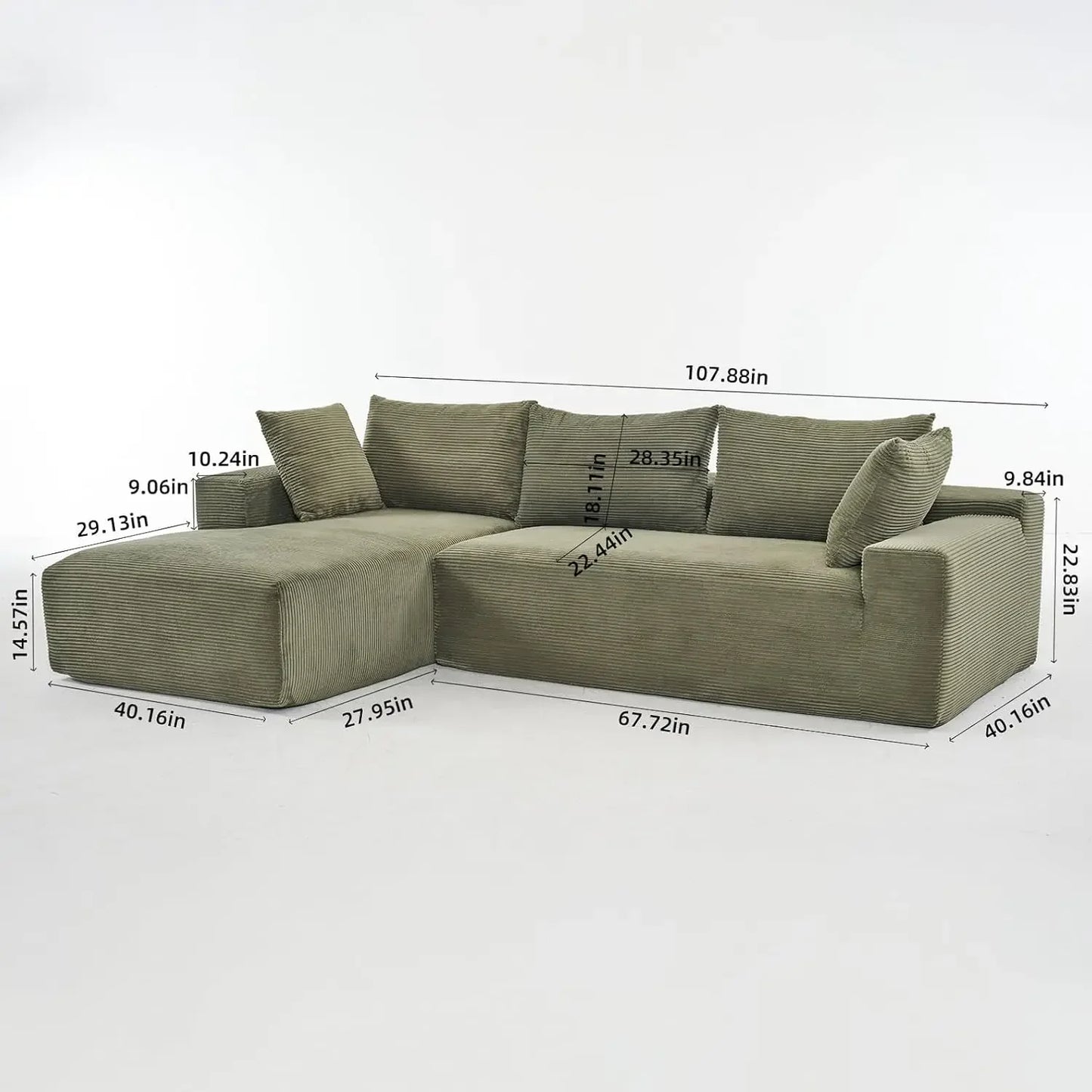 Modular Sofa,Cloud Couch Sectional,Sitting and Sleeping, Living Room Chenille Modular Couch,Suitable for Bedrooms,, Customized