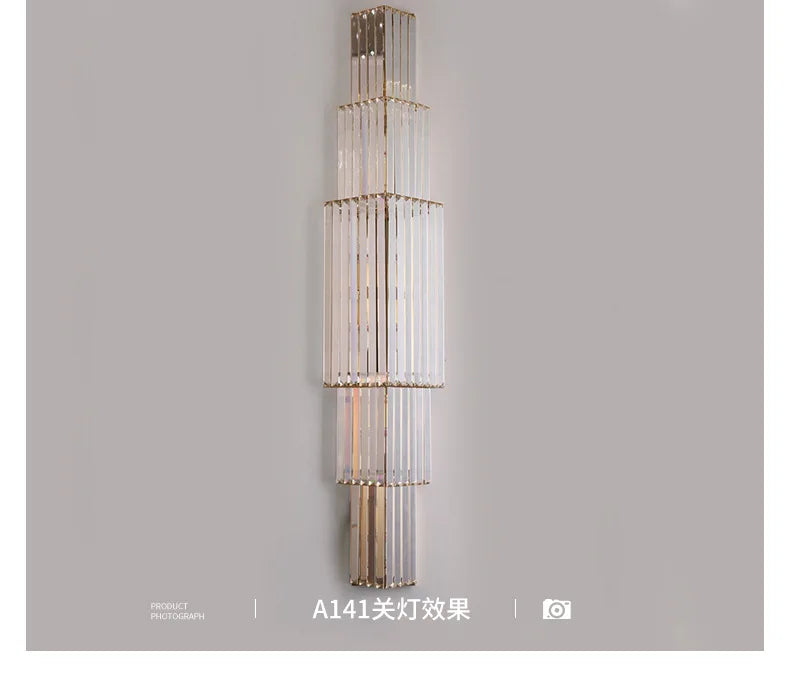 Luxury Hotel Lobby Large Big Crystal Wall Lamp for Club Hall Villa Living Room Office Banquet  Indoor Lighting  Fixtures
