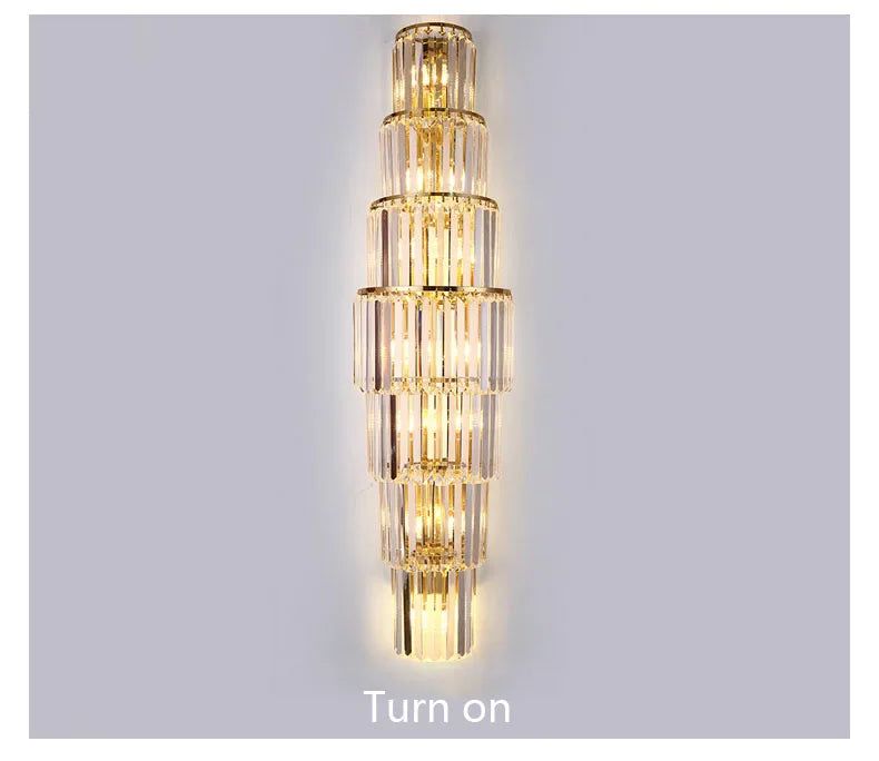 Luxury Hotel Lobby Large Big Crystal Wall Lamp for Club Hall Villa Living Room Office Banquet  Indoor Lighting  Fixtures