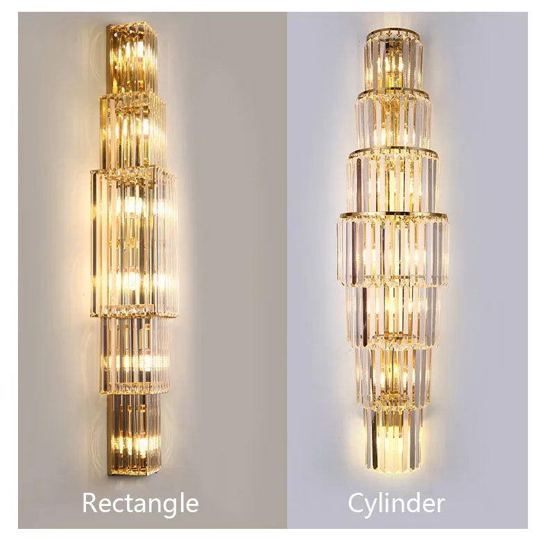 Luxury Hotel Lobby Large Big Crystal Wall Lamp for Club Hall Villa Living Room Office Banquet  Indoor Lighting  Fixtures
