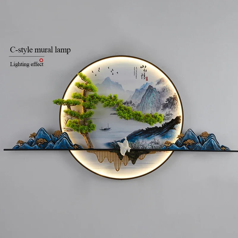 COLIN Modern Picture Wall Light LED Chinese Creative Landscape Mural Sconce Lamp For Home Living Room Study Bedroom Decor