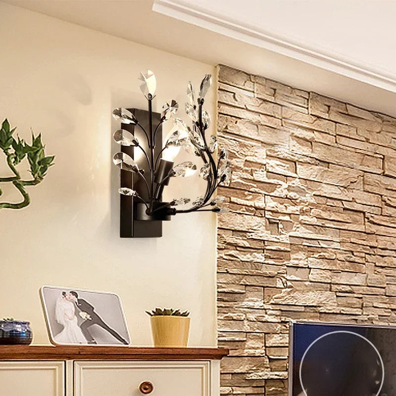 BROTHER Modern Crystal Wall lamp American Countryside LED Creative Living Room  Corridor Home Decoration Light