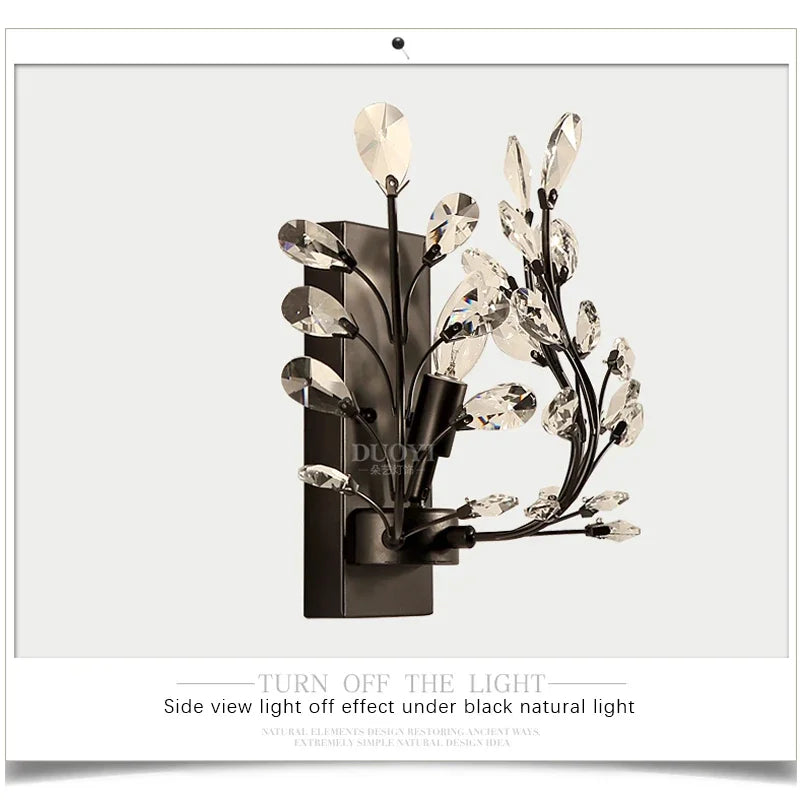 BROTHER Modern Crystal Wall lamp American Countryside LED Creative Living Room  Corridor Home Decoration Light