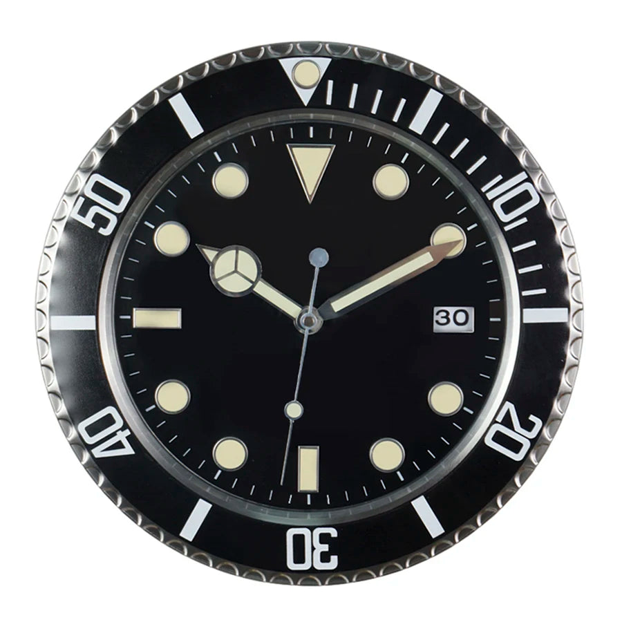 34cm Luxury Creative Wall Clock Modern Metal Design Art Wall Clock Home Large Digital Luminescent Bedroom Decoration Clock