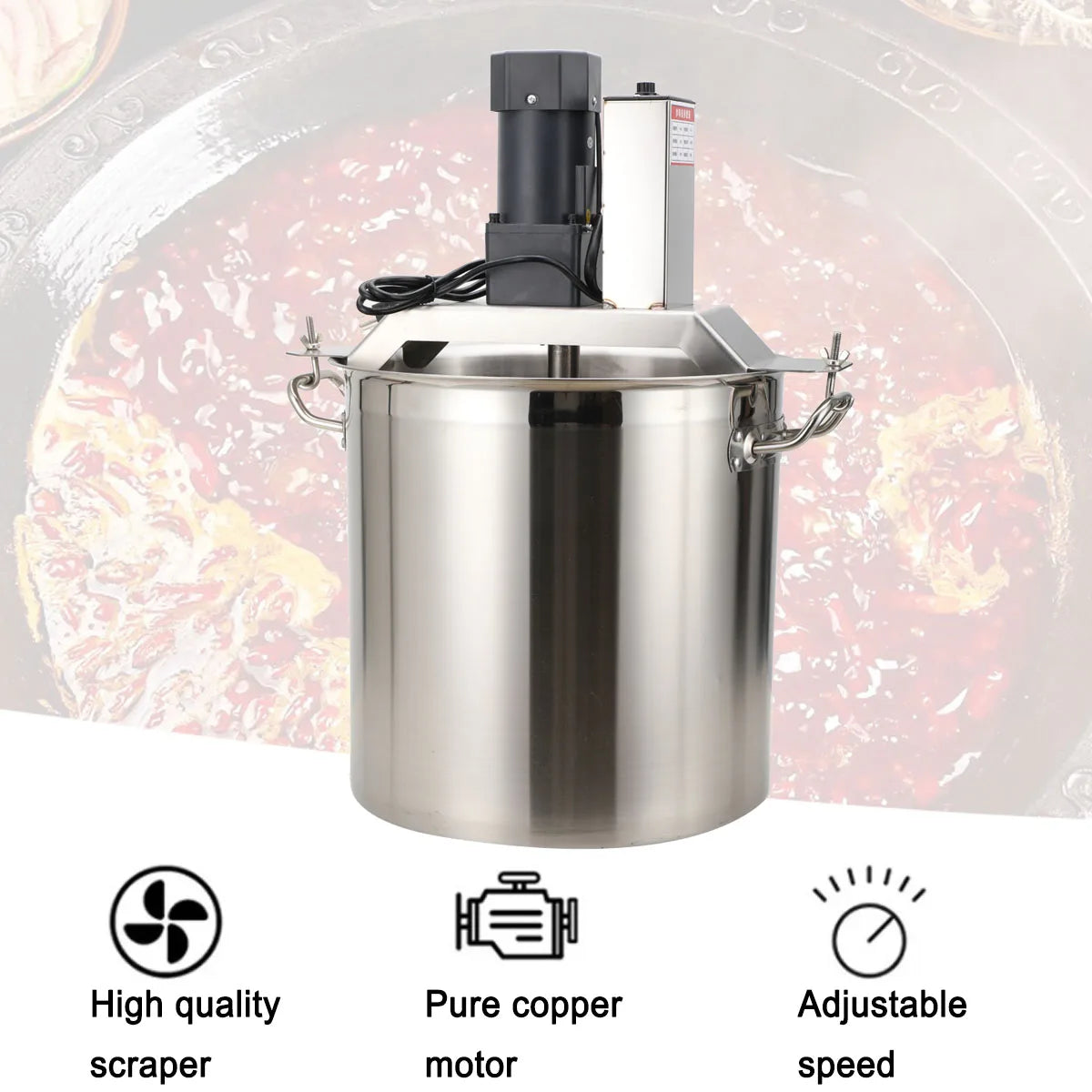 Automatic Hot Pot Fried Machine Small Mixer Food Mixing Stainless Steel Barrel Non Stick Pan Hot Pot Seasoning Stir-Frying