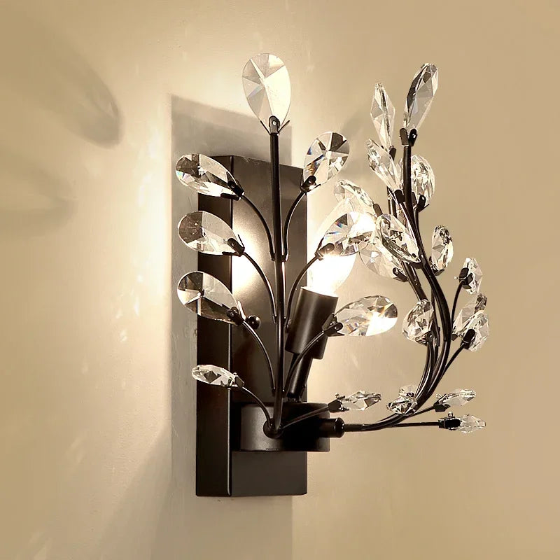 BROTHER Modern Crystal Wall lamp American Countryside LED Creative Living Room  Corridor Home Decoration Light