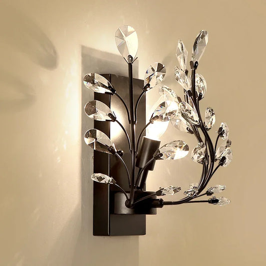 BROTHER Modern Crystal Wall lamp American Countryside LED Creative Living Room  Corridor Home Decoration Light
