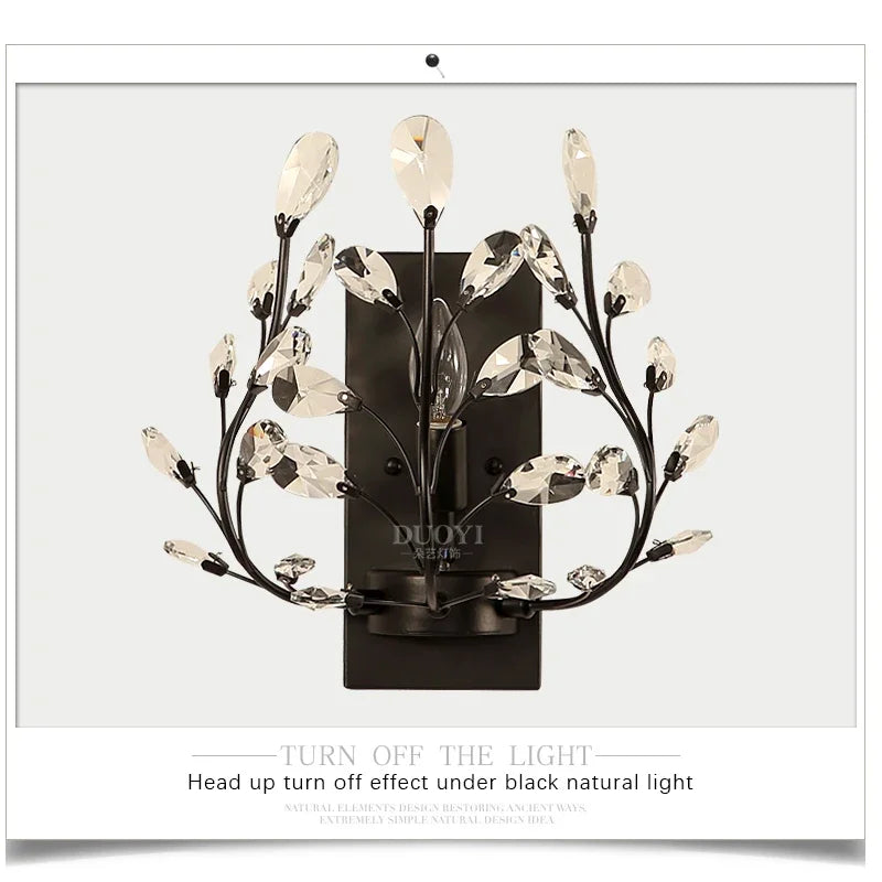 BROTHER Modern Crystal Wall lamp American Countryside LED Creative Living Room  Corridor Home Decoration Light