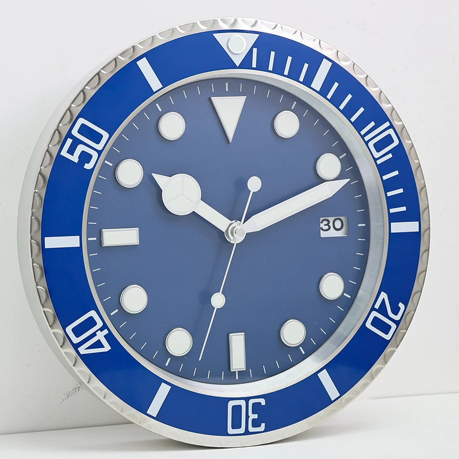 34cm Luxury Creative Wall Clock Modern Metal Design Art Wall Clock Home Large Digital Luminescent Bedroom Decoration Clock