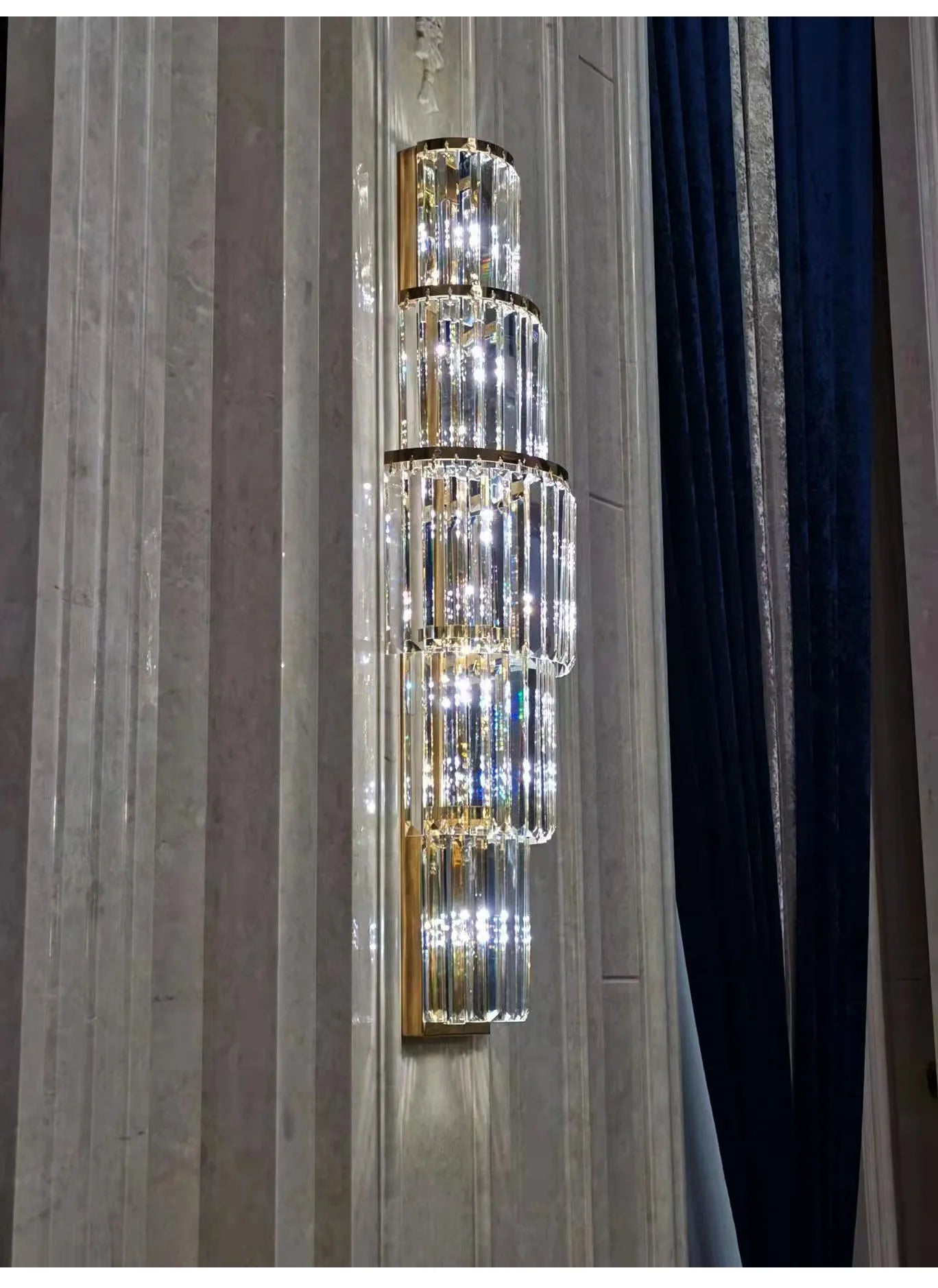 Luxury Hotel Lobby Large Big Crystal Wall Lamp for Club Hall Villa Living Room Office Banquet  Indoor Lighting  Fixtures