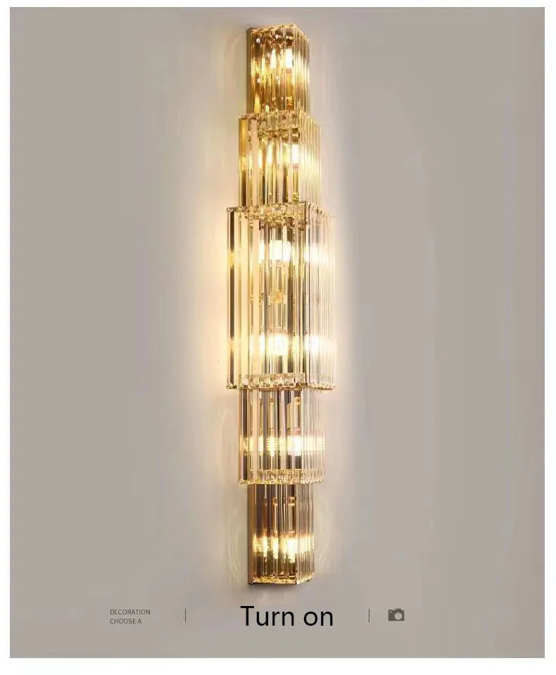 Luxury Hotel Lobby Large Big Crystal Wall Lamp for Club Hall Villa Living Room Office Banquet  Indoor Lighting  Fixtures