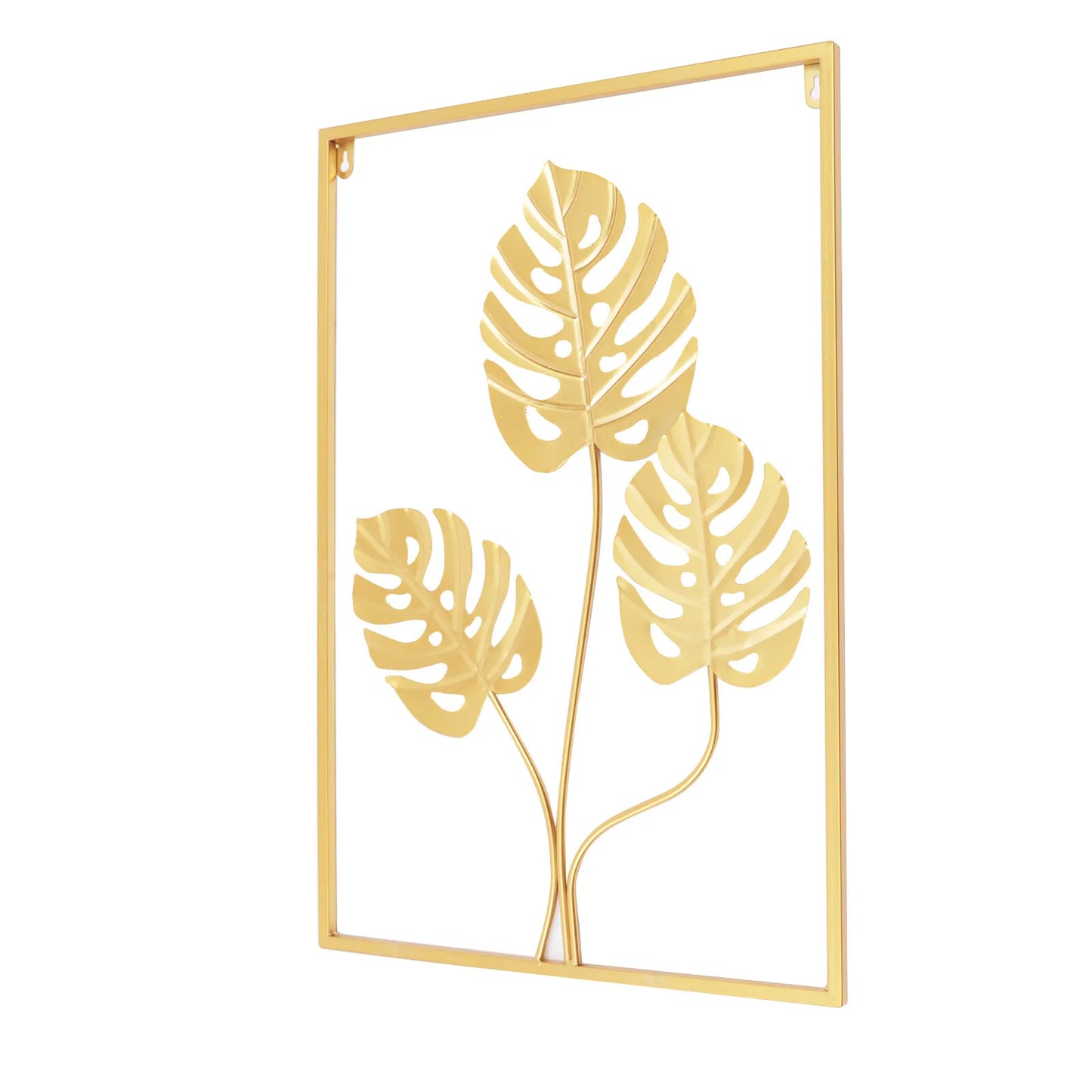 3-Piece Gold Home Decor Wall Leaf Ornaments, Leaf Pattern Wall Hanging Decor Set, Suitable for entryways, bedrooms, and hotels