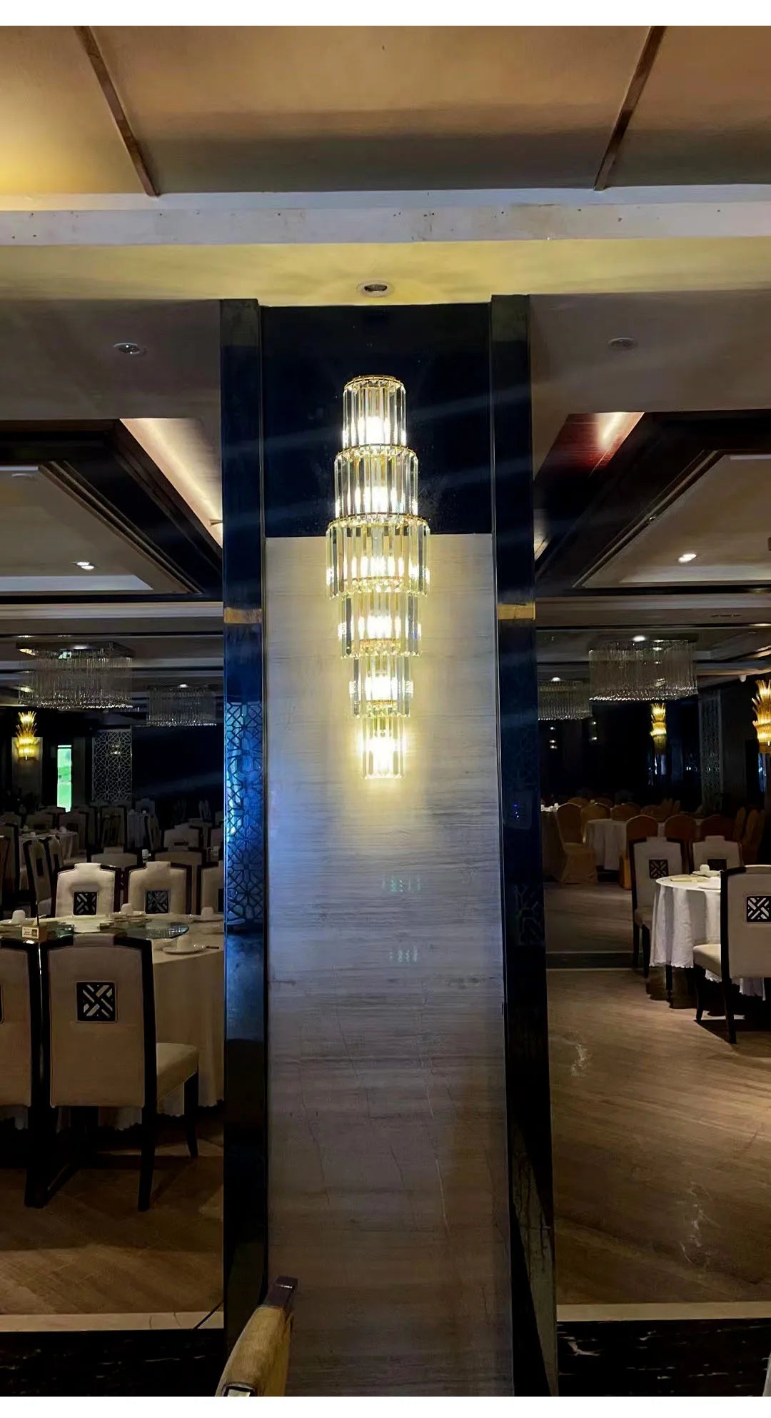 Luxury Hotel Lobby Large Big Crystal Wall Lamp for Club Hall Villa Living Room Office Banquet  Indoor Lighting  Fixtures