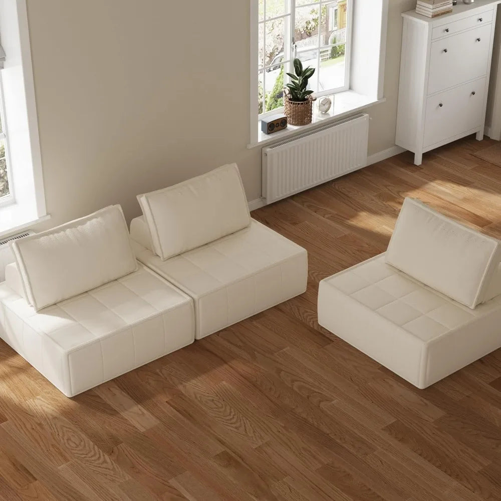 Modular Sectional Loveseat, 2-Piece Deep Seat Corduroy Lounge Sofa with Movable Cushions, Small Loveseat Couch for,Customized