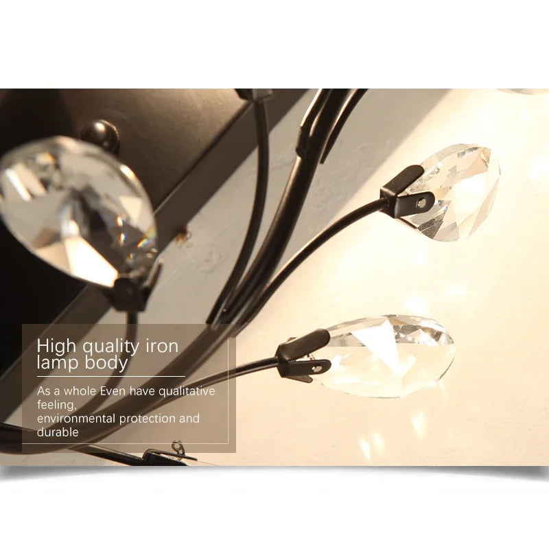 BROTHER Modern Crystal Wall lamp American Countryside LED Creative Living Room  Corridor Home Decoration Light