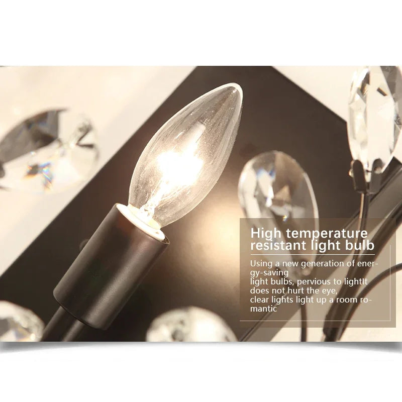 BROTHER Modern Crystal Wall lamp American Countryside LED Creative Living Room  Corridor Home Decoration Light
