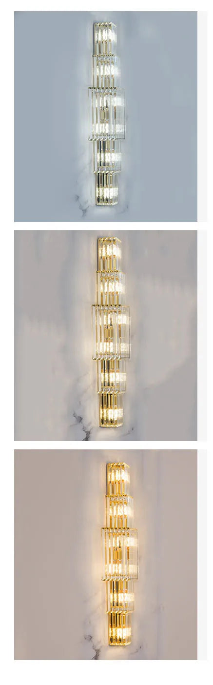 Luxury Hotel Lobby Large Big Crystal Wall Lamp for Club Hall Villa Living Room Office Banquet  Indoor Lighting  Fixtures