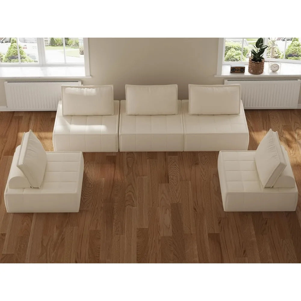 Modular Sectional Loveseat, 2-Piece Deep Seat Corduroy Lounge Sofa with Movable Cushions, Small Loveseat Couch for,Customized