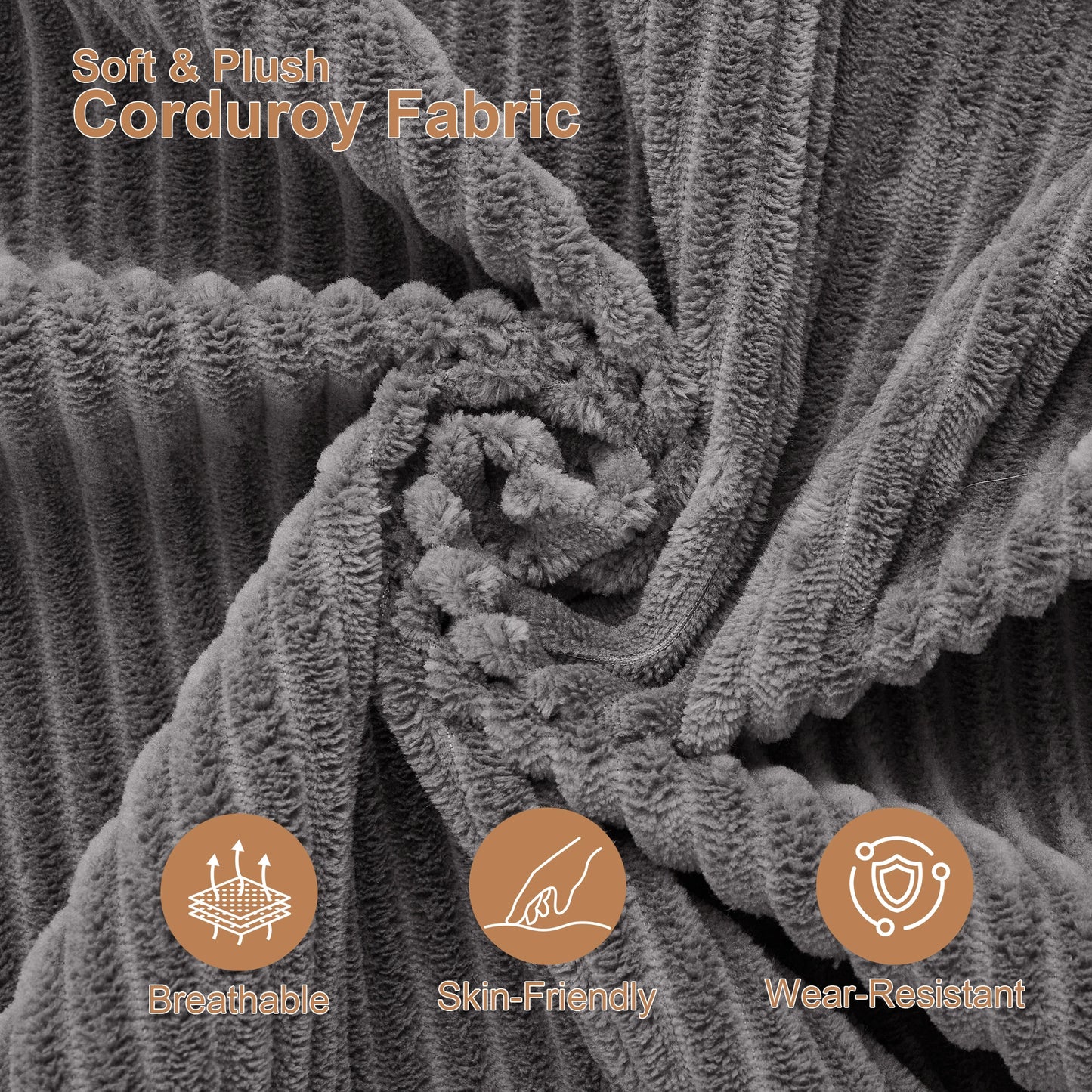 102" Plush Corduroy Sleeper Sofa Bed with Storage Chaise Sectional Couch,Pull Out U Shaped Bed with USB Ports for Living Room