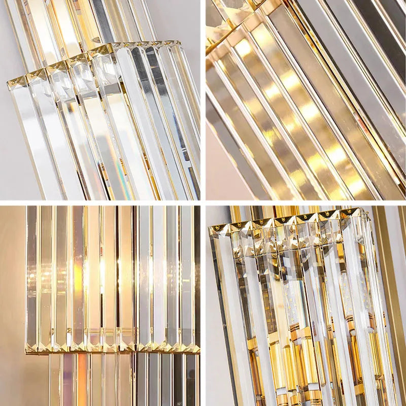 Luxury Hotel Lobby Large Big Crystal Wall Lamp for Club Hall Villa Living Room Office Banquet  Indoor Lighting  Fixtures