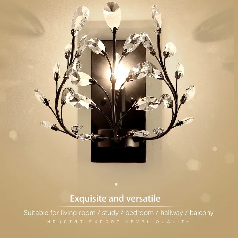 BROTHER Modern Crystal Wall lamp American Countryside LED Creative Living Room  Corridor Home Decoration Light